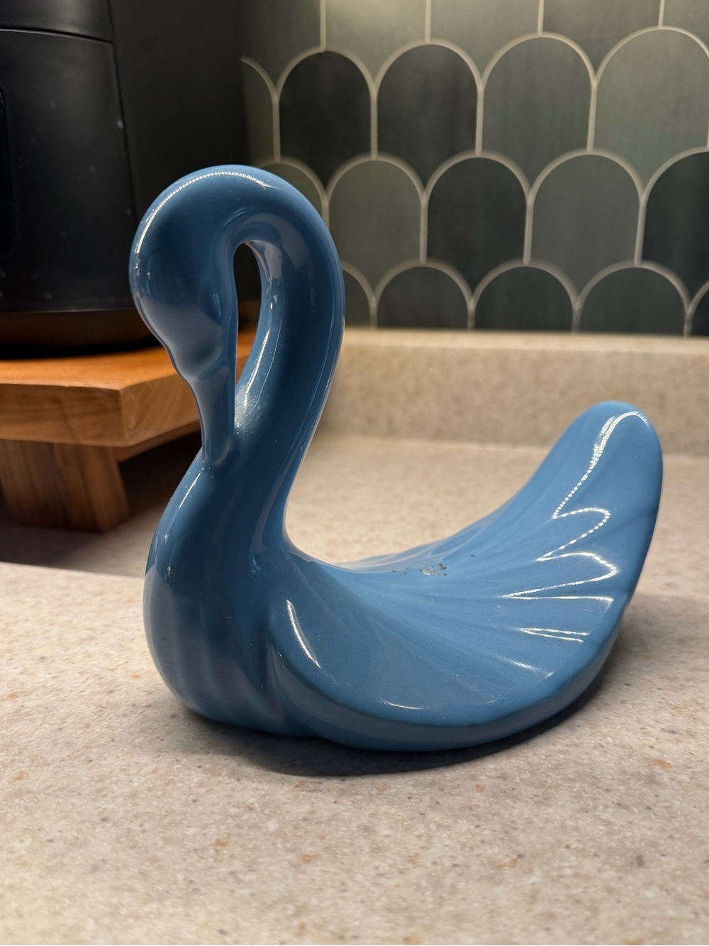 Vintage Ceramic Blue Swan